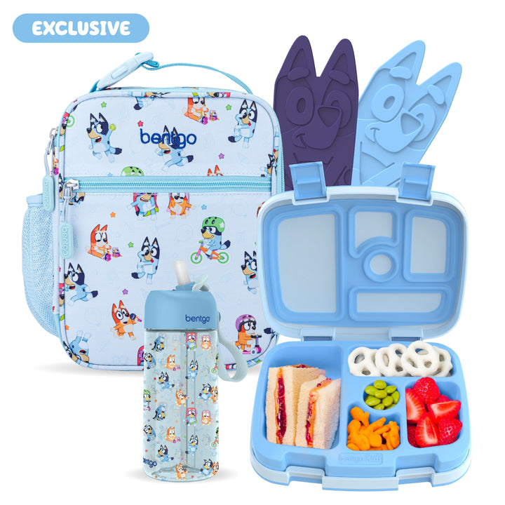 Bentgo + Bluey Kids Prints 5-Piece Lunch Box Set Q6