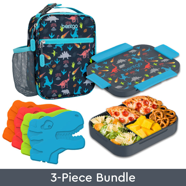 Bentgo Kids Snap & Go Lunch Box, Insulated Lunch Tote, & Ice Packs E3