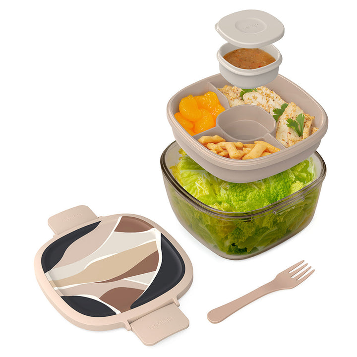 Bentgo Glass Prints All-in-One Salad Container A6